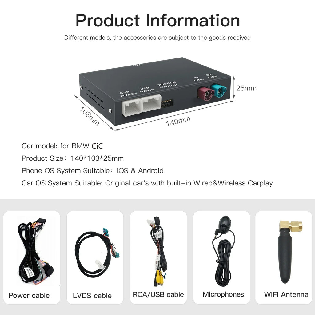 Wireless carplay and Android auto For BMW 5 Series F10 F11 F07 GT7 Seres F01 F02 F03 F04 w | AUTOKITSHOP