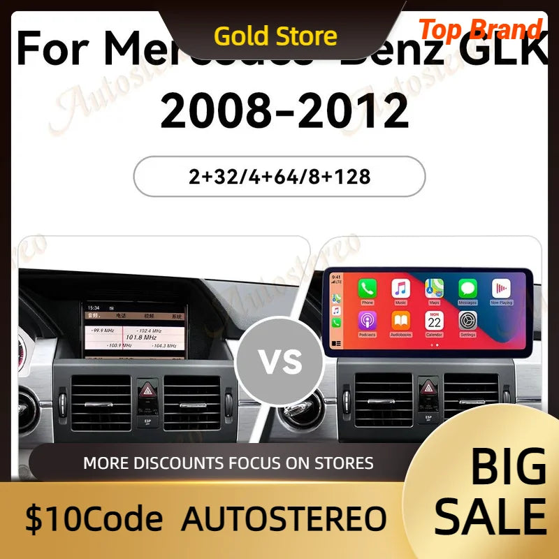 2400*900 668S Android 13 For Mercedes Benz GLK 2008-2015 GLK280 GLK350 GLK320 Car GPS Navi