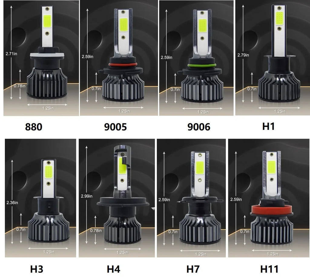 20000LM H4 Car Headlight Bulbs 9005 HB3 9006 HB4 H3 H1 H7 H11 H8 H9 Headlamps 80W Auto Fog