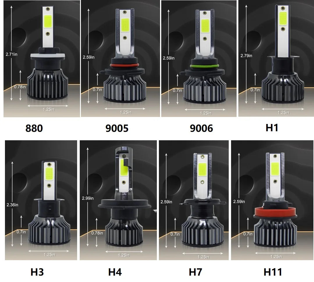 20000LM H4 Car Headlight Bulbs 9005 HB3 9006 HB4 H3 H1 H7 H11 H8 H9 Headlamps 80W Auto Fog