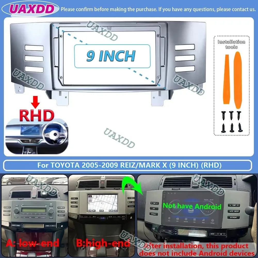 FOR 2005-2009 Toyota REIZ MARK X 9INCH Radio Android Stereo Frame Panel Fascia Dashboard A