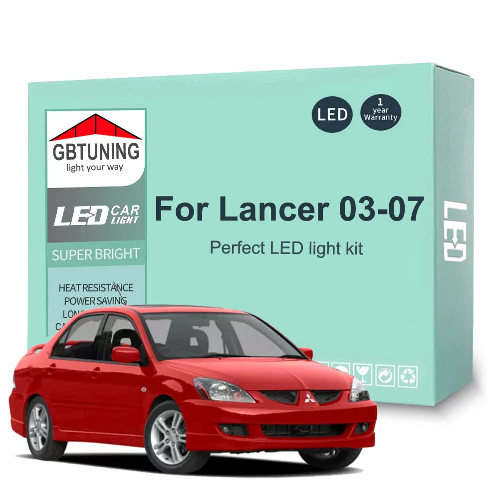 9-Piece LED Interior Light Kit for Mitsubishi Lancer - Canbus Error-Free Bulbs | AUTOKITSHOP