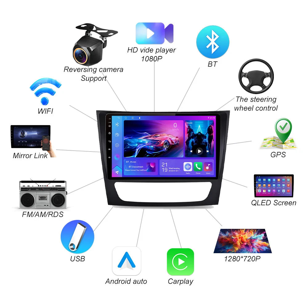 Android 16 Car Radio For Mercedes Benz E Class S211 W211 2002-2009 Cls Class C219 2004-201 | AUTOKITSHOP