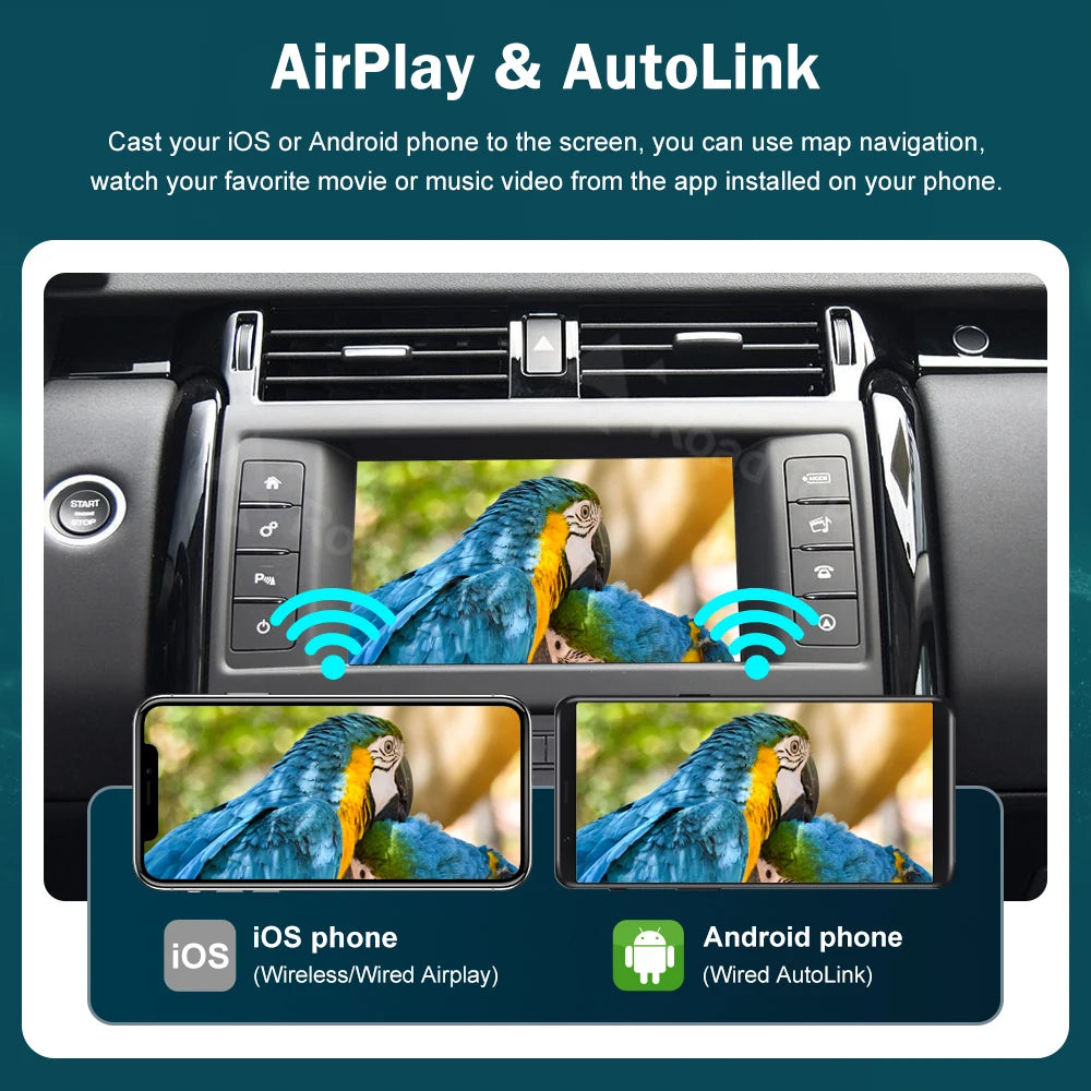 RoadTop Wireless Carplay Android Auto Mirror Link AirPlay Ai Box For Land Rover Jaguar Ran