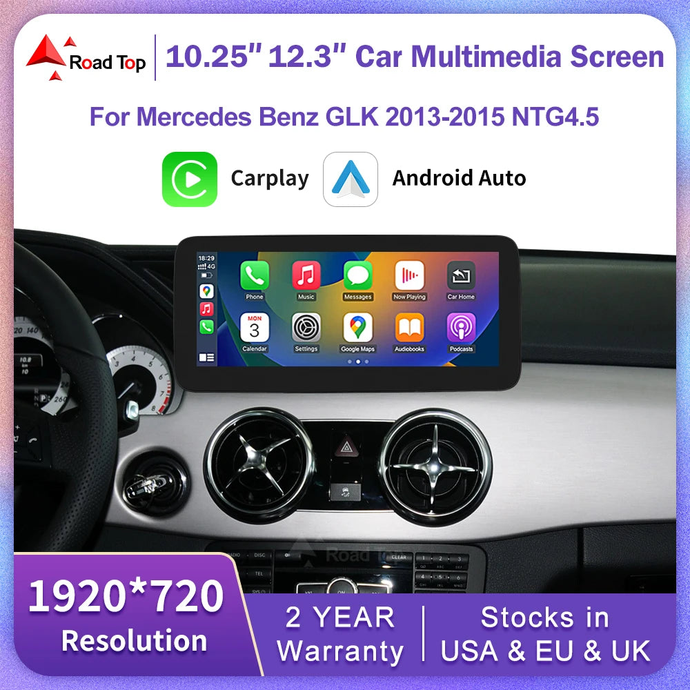 Wireless CarPlay Android Auto Linux Car Radio Multimedia Screen for Mercedes Benz GLK 2013 | AUTOKITSHOP