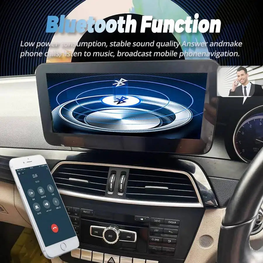 Carplay Screen Stereo Navi Car Radio For Mercedes Benz C Class W204 2011-2014 CarPlay BT A