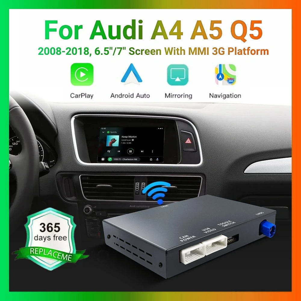 ANYFAR Wireless CarPlay Android Auto Interface Adapter For A4 A5 Q5 2008-2018 MMI 3G Syste | AUTOKITSHOP