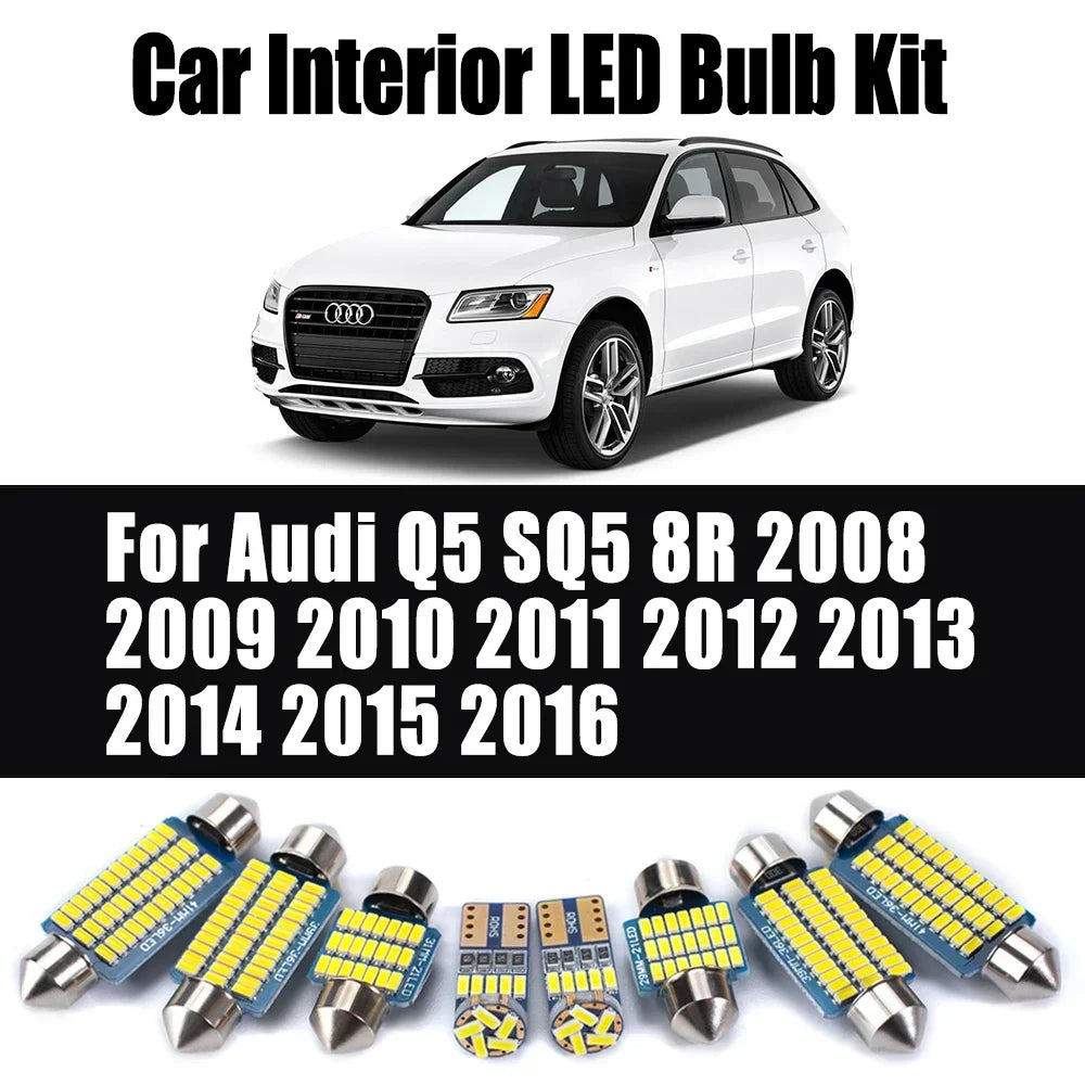 25-Piece LED Interior Light Kit for Audi Q5 SQ5 8R 2008- 2013 - Canbus Dome Map Door Trunk Bulbs | AUTOKITSHOP