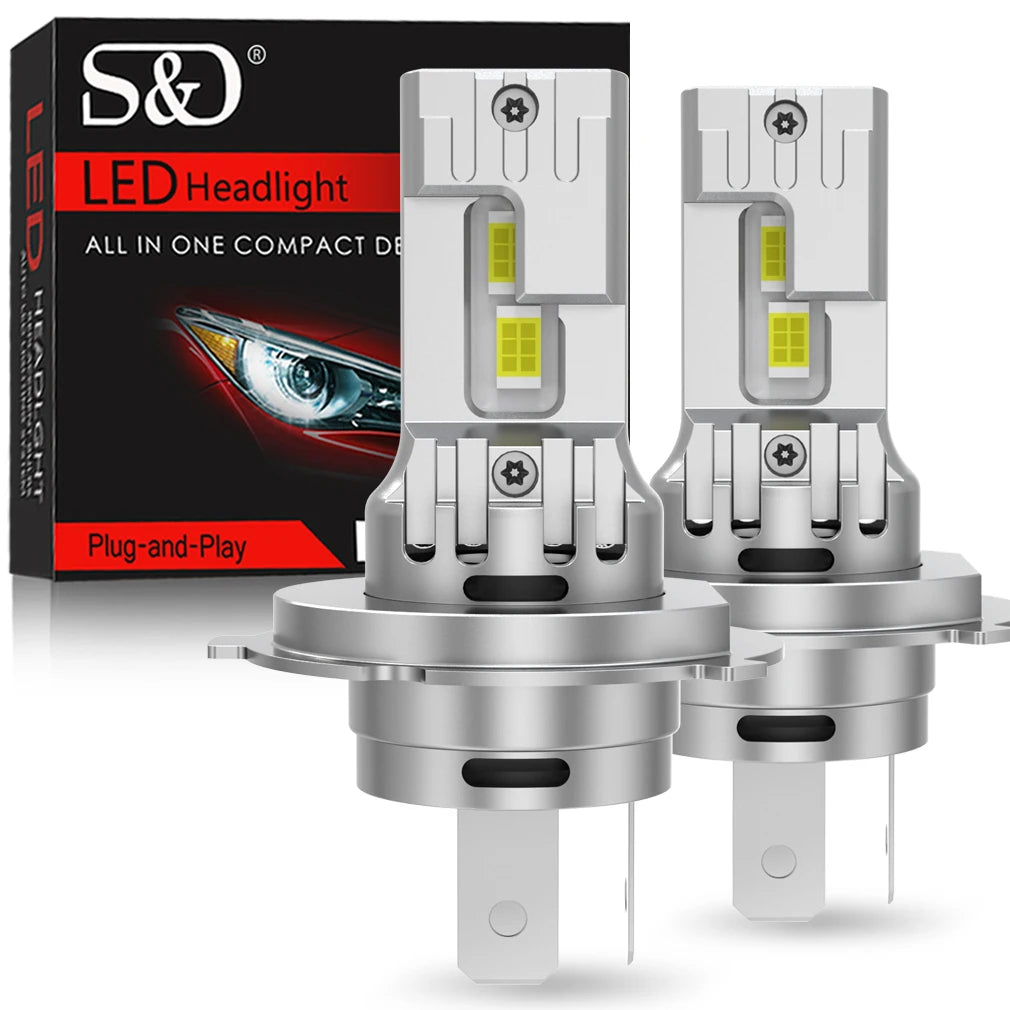 20000LM Canbus H4 LED Headlight Bulbs 9003 HB2 lampada 80W High Low Beam Car Light Turbo F