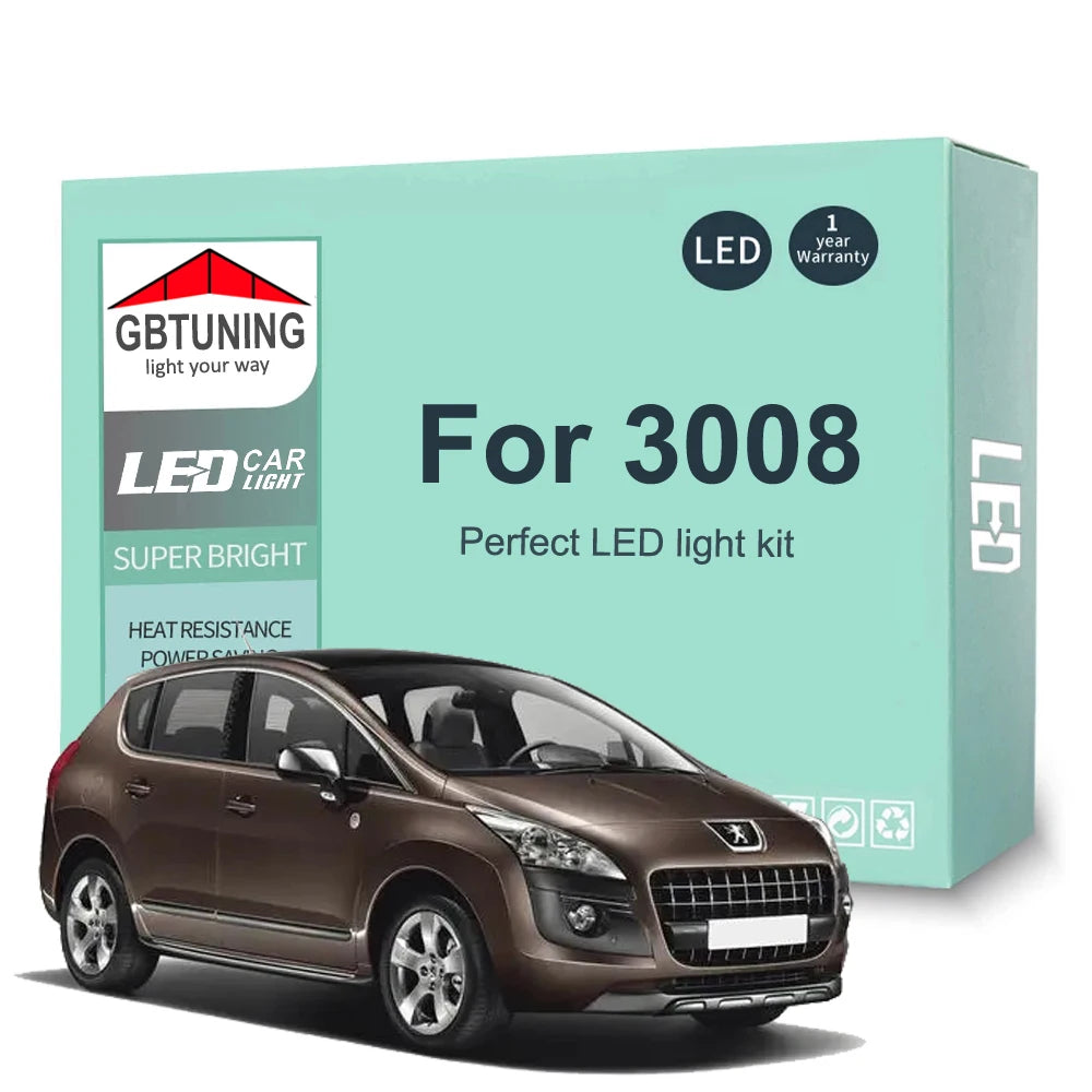 LED Interior Light Kit for Peugeot 2009-2015 - Canbus Dome Map Door Trunk Bulbs | AUTOKITSHOP