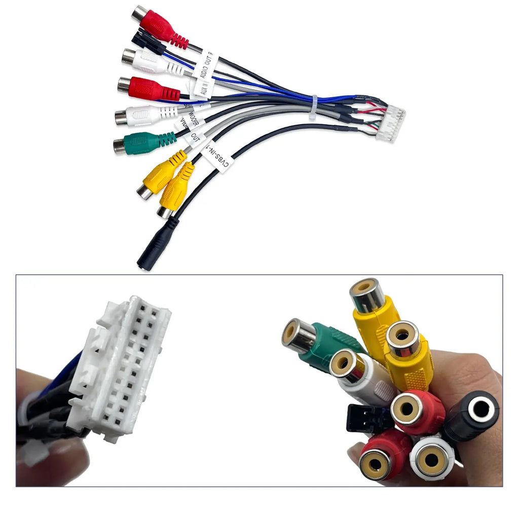 Universal 20 Pin RCA Cable for Android Car Stereo Radio Subwoofer Amp Output AUX Adapter W