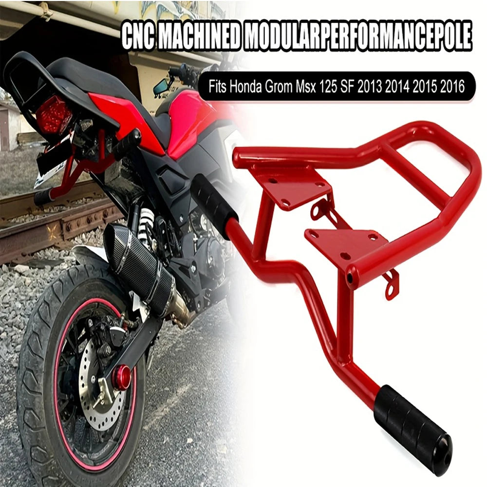 Motorcycle Manned Stunt Luggage Rack in Heavy Iron For Honda Grom Msx125 SF 2013 2014 2015 2016 - Automotive LED Light