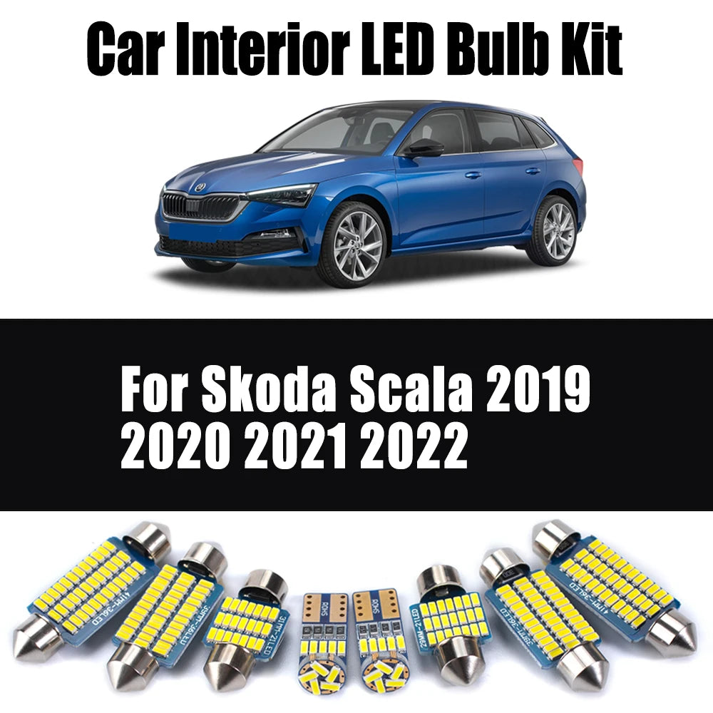 11-Piece LED Interior Light Kit for Skoda Scala - Canbus Error-Free Bulbs | AUTOKITSHOP