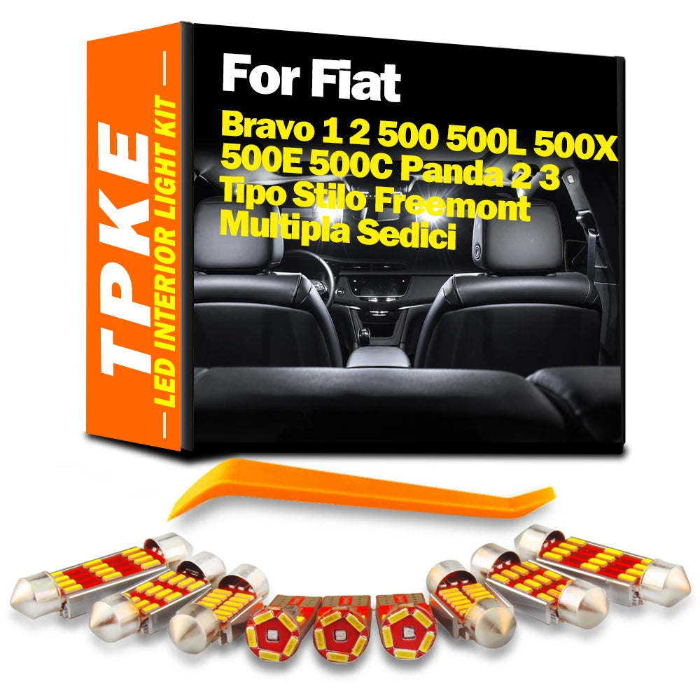 LED Interior Light Kit for Fiat Bravo 1 2 500 500L 500X 500E 500C Panda 2 3 Tipo Stilo Freemont Multipla Sedici LED I...