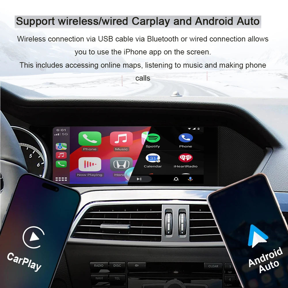 8.8inch Android 14 Car Multimedia Radio Player For Mercedes Benz C Class 11-15 W204 S204 W
