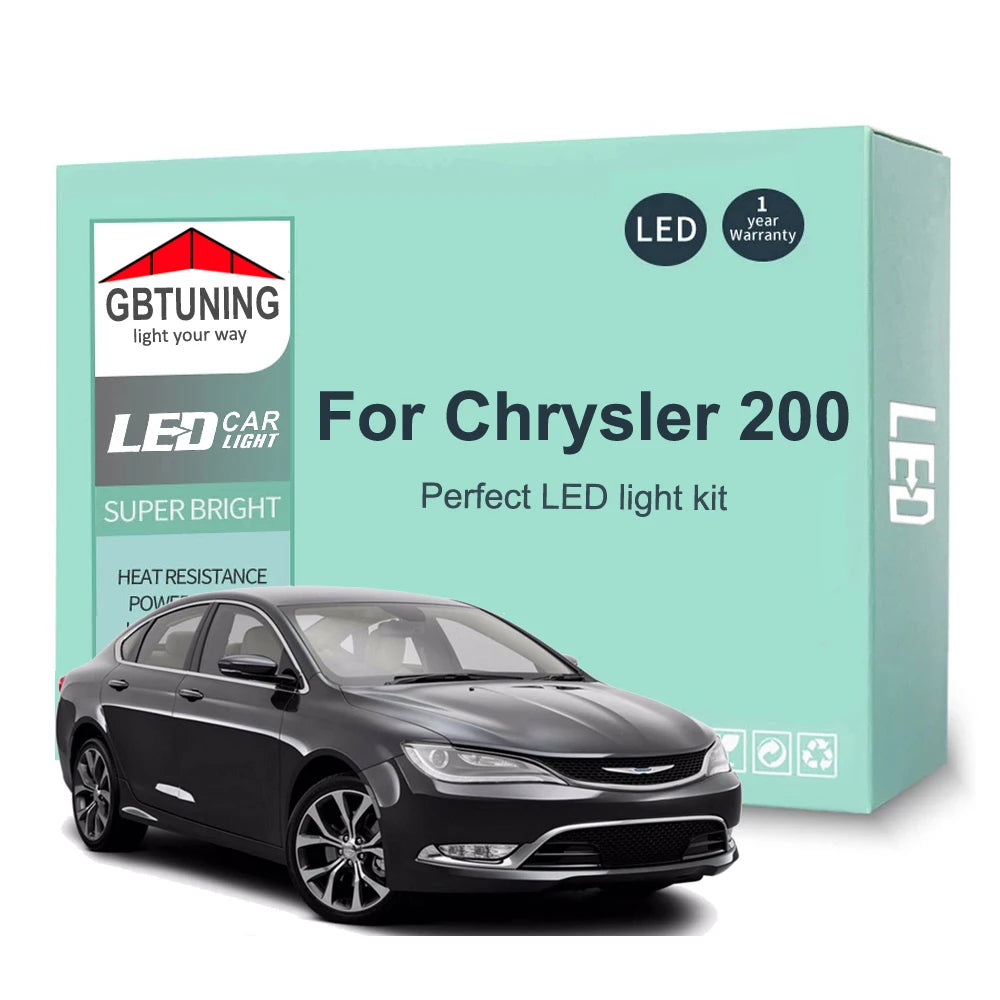 14-Piece LED Interior Light Kit for Chrysler 200 Saloon Sedan - Canbus Error-Free Bulbs | AUTOKITSHOP