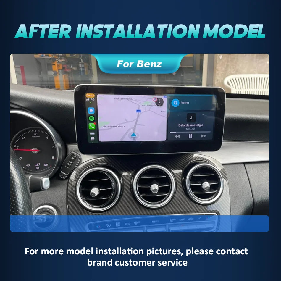 Android 14 For Mercedes Benz C GLC V Class W205 X253 W447 2019-2023 Wireless CarPlay Radio