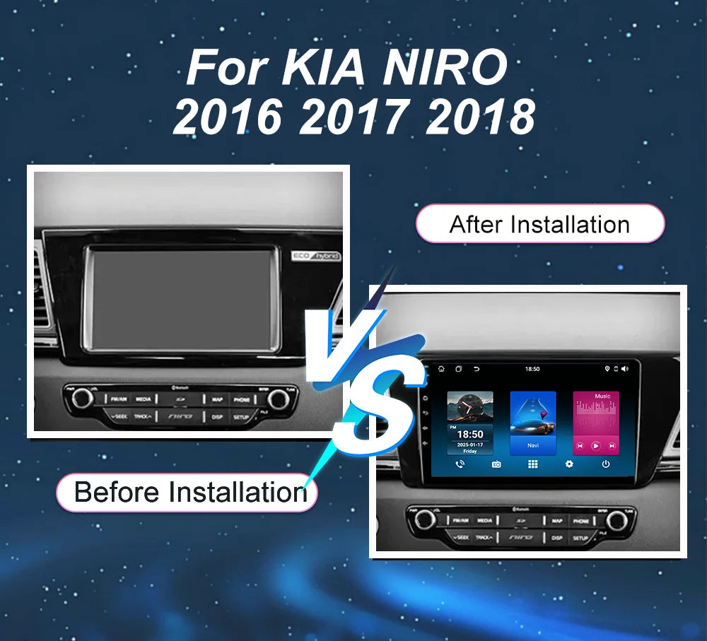 Android 15 For KIA NIRO 2016 2017 2018 Car Radio Multimedia Video Player Navigation GPS Wi