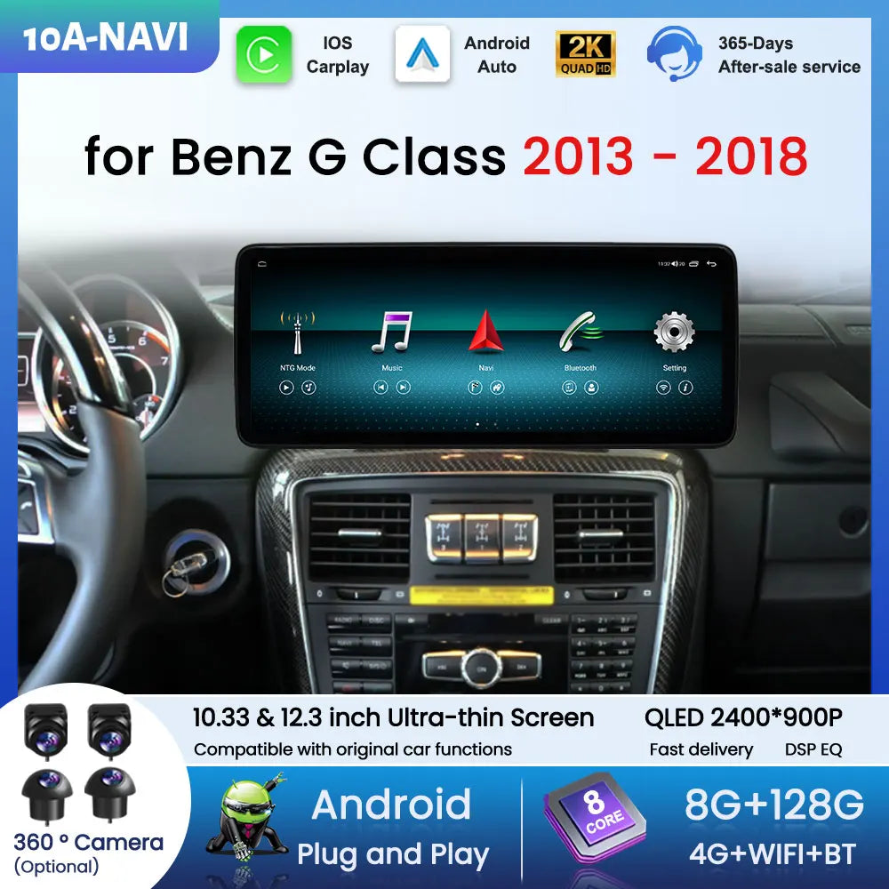 Wireless Carplay GPS Navi WiFi Android 16 for Benz G Class 2013 - 2018 Car Video Multimedi