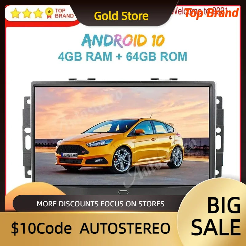 9 INCH Android 14 Carplay Car Radio GPS Navigation for Chrysler Jeep Dodge 300C 2004-2008