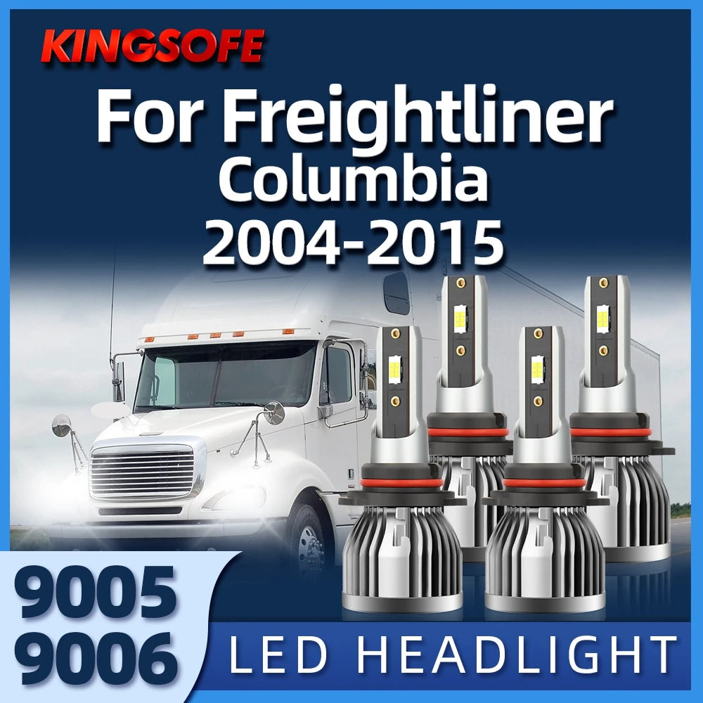 LED Headlight CSP Chip 9005 9006 Bulbs Turbo Light For 2004-2007 Freightliner Columbia 200