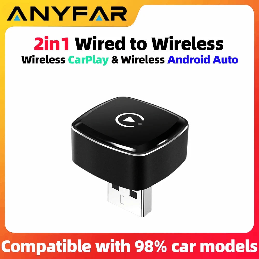 2in1 Wireless CarPlay Dongle Wireless Android Auto Adapter AI Smart Box For Car With Wired | AUTOKITSHOP