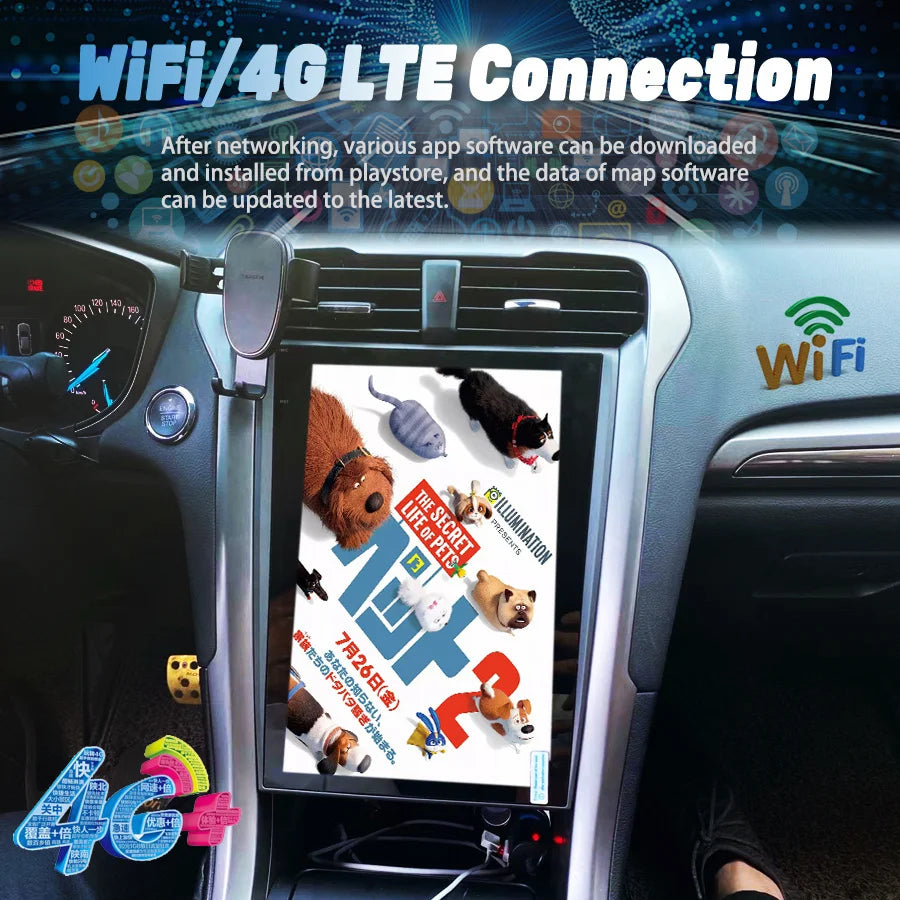 256GB 13.8Inch 2Din Car Android 14 1920*1080 2K Screen Carplay For Ford Mondeo Fusion 2014