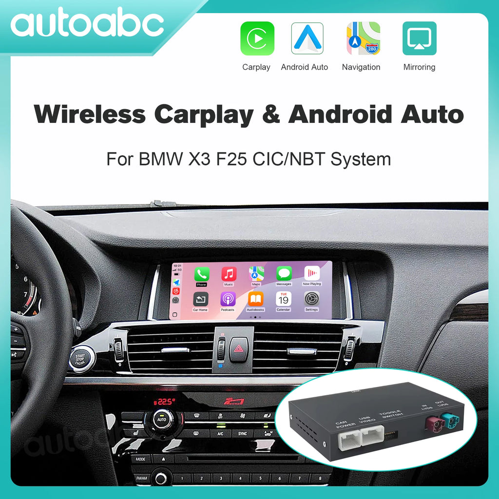Wireless CarPlay & Android Auto Mirror Link Functions Decoder For BMW X3 F25 G01 NBT/CIC S
