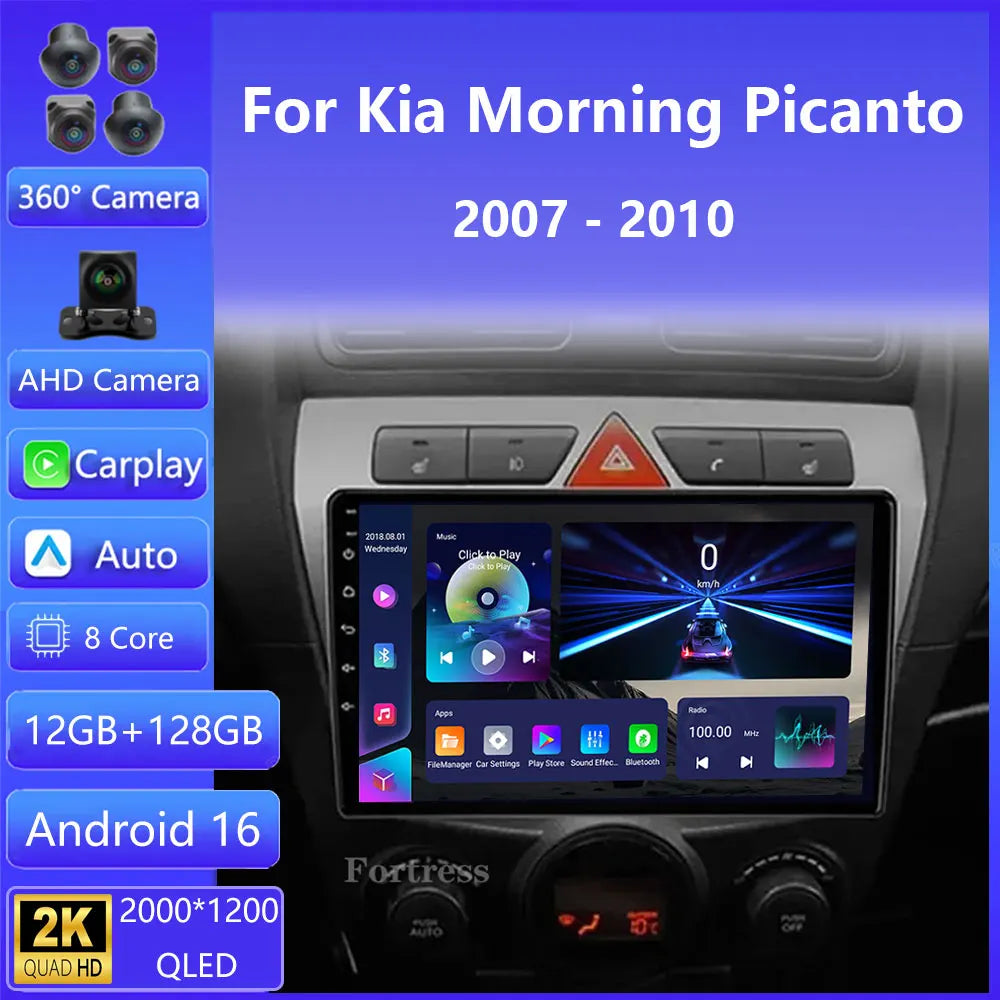 Android 16 All In One Carplay Auto Car Radio For Kia Morning Picanto 2007 - 2010 Multimedi
