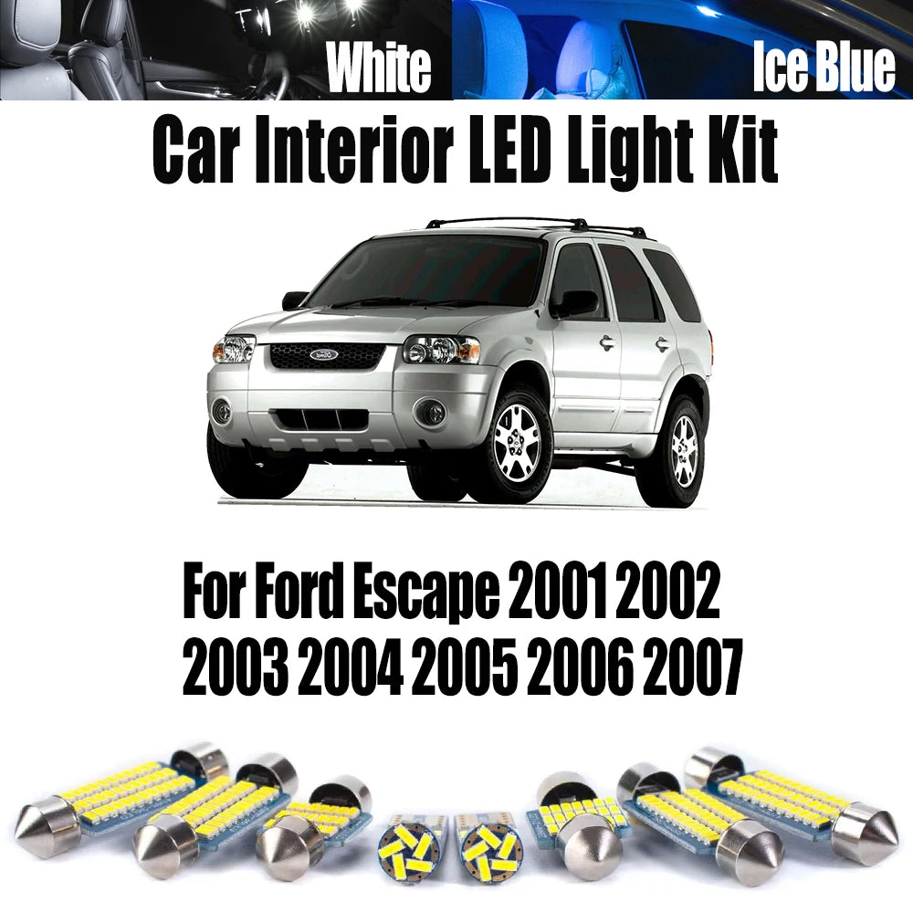 13-Piece LED Interior Light Kit for Ford Escape - Canbus Error-Free Bulbs | AUTOKITSHOP