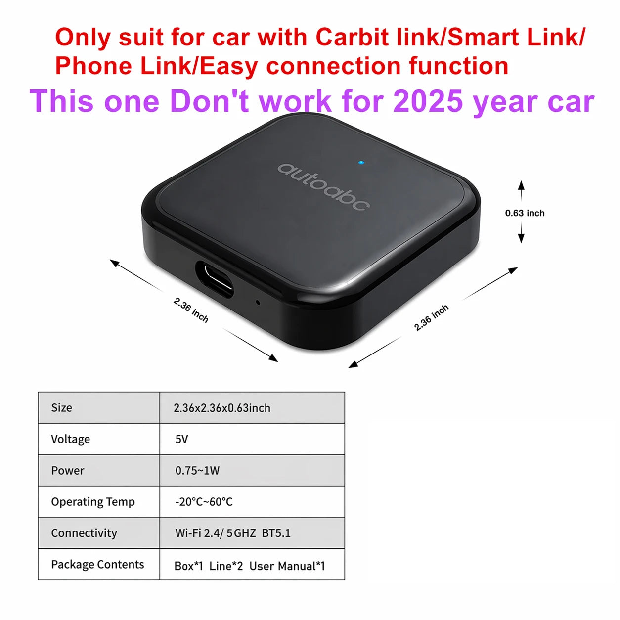 Carbitlink Easylink To Wireless CarPlay Android Auto For Geely Tugella Emgrand Monjaro Atl