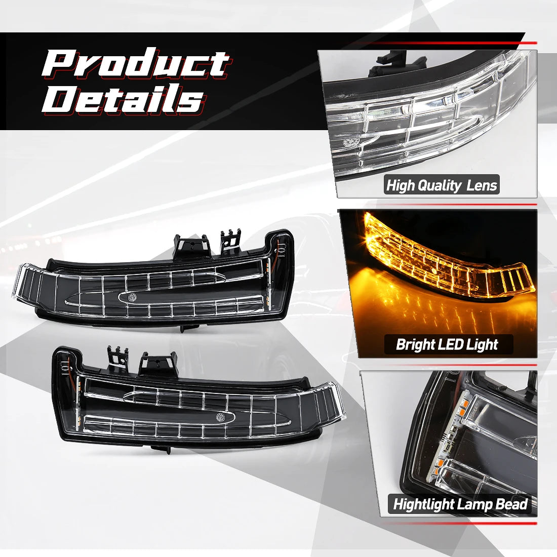 LED Side Rear View Mirror Indicators Turn Signal Lights For Mercedes-Benz W221 W212 W204 W | AUTOKITSHOP