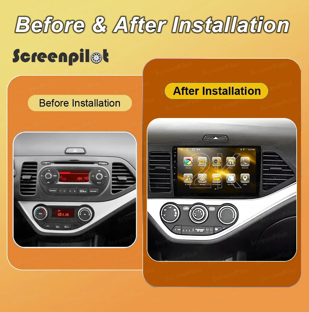 For Kia Picanto Morning 2 2011 2012 2013 2014 2015 2016 Android 16 Carplay Car Radio Multi | AUTOKITSHOP