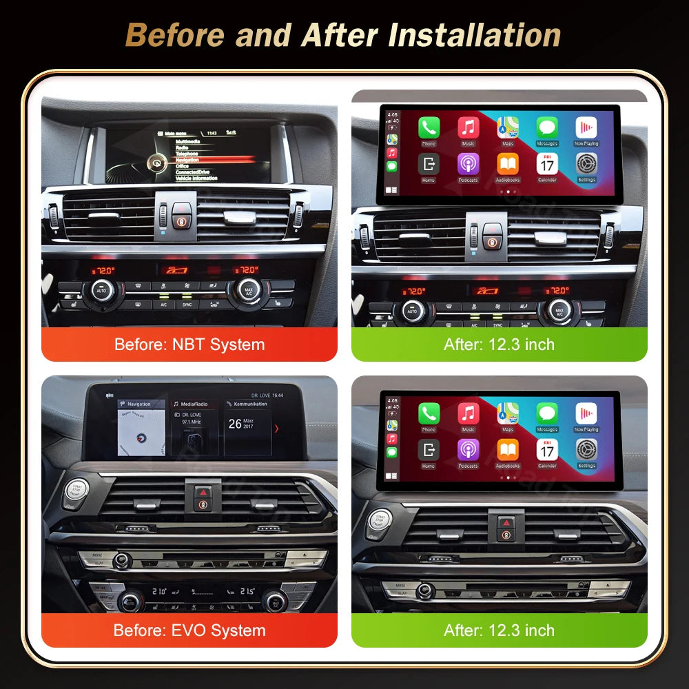 12.3 Ultra-thin IPS Screen RoadTop Wireless Carplay Multimedia Display Android auto Head U