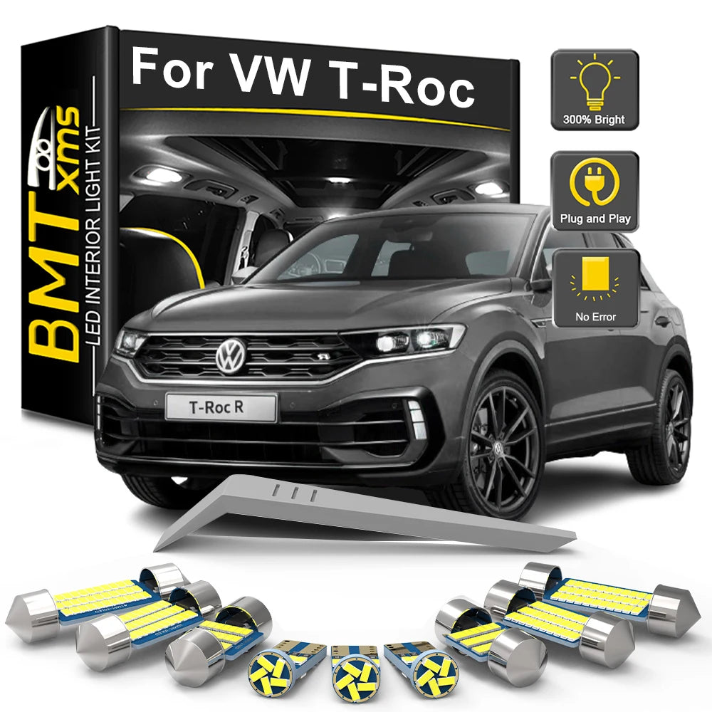 8-Piece LED Interior Light Kit for Volkswagen VW T-ROC TROC T ROC A11 - Canbus Error-Free Bulbs | AUTOKITSHOP