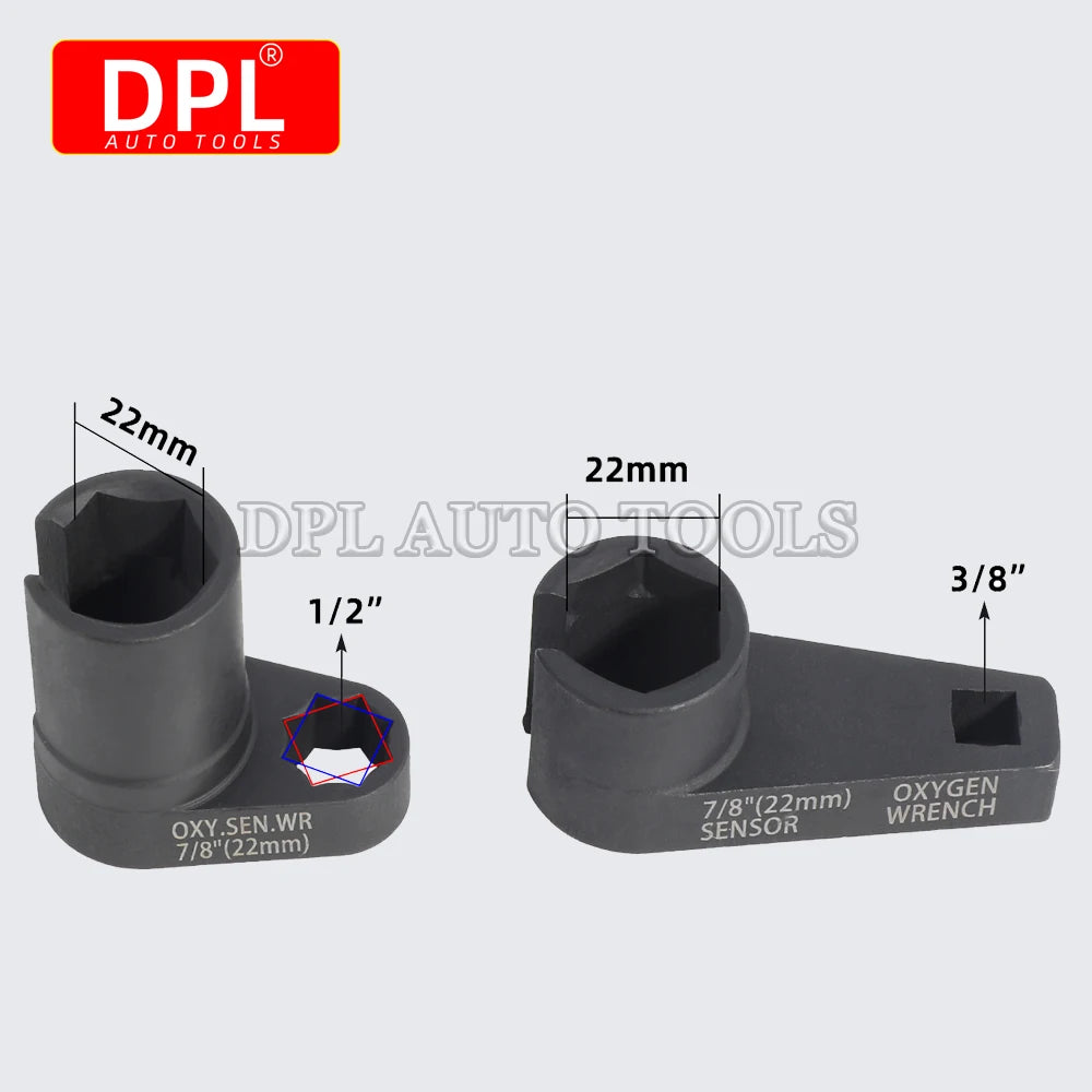 10PCS Drive 1/2 & 3/8 Oxygen Sensor Socket Wrench Disassembly Tools Install Offset Vacuum Sensor - Automotive LED Light