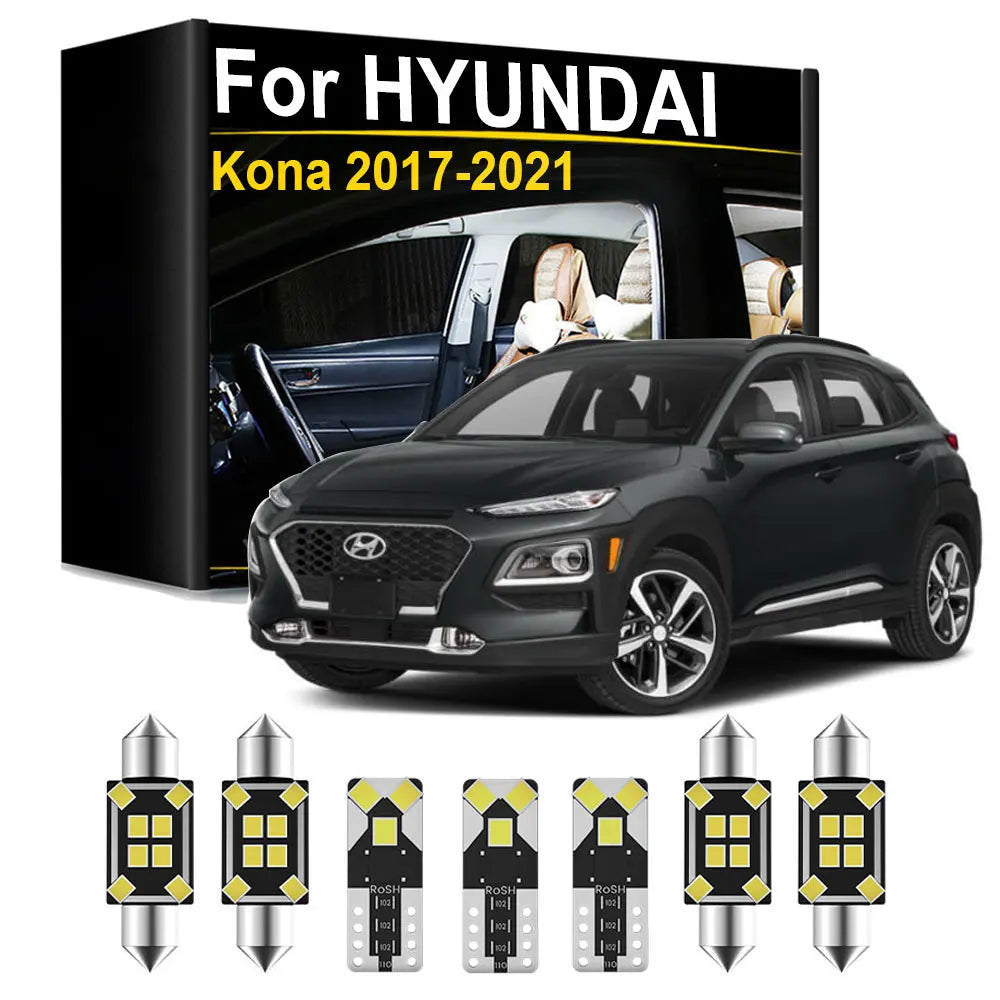 LED Interior Light Kit for Hyundai Kona - Canbus Error-Free Bulbs | AUTOKITSHOP