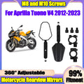 Folding Motorcycle Rearview Mirrors Off Road Adv Wide Side Mirror 360° Adjustable With Scr