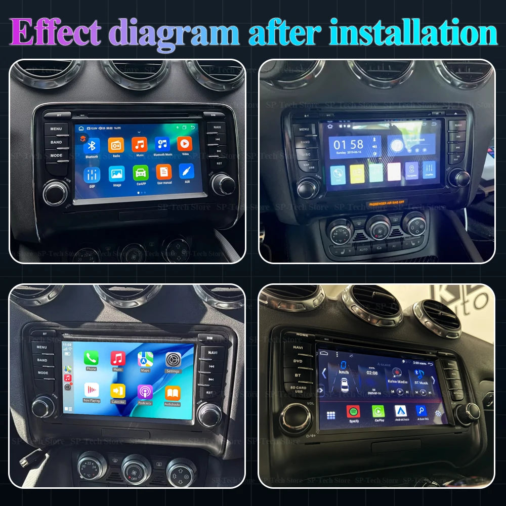 Android 16 For Audi Tt Mk2 8j 2006-2014 Auto Car Radio Multimedia Video Player Gps navigat | AUTOKITSHOP