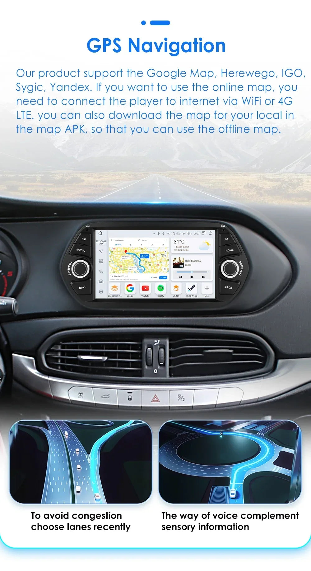 2din Carplay Android Car Radio For FIAT TIPO EGEA 2015-2017 Multimedia Video Player Naviga