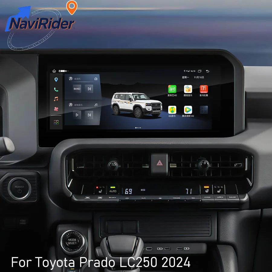 12.3inch Screen Android For Toyota Prado LC250 2024 Stereo Car GPS Wireless Carplay Naviga