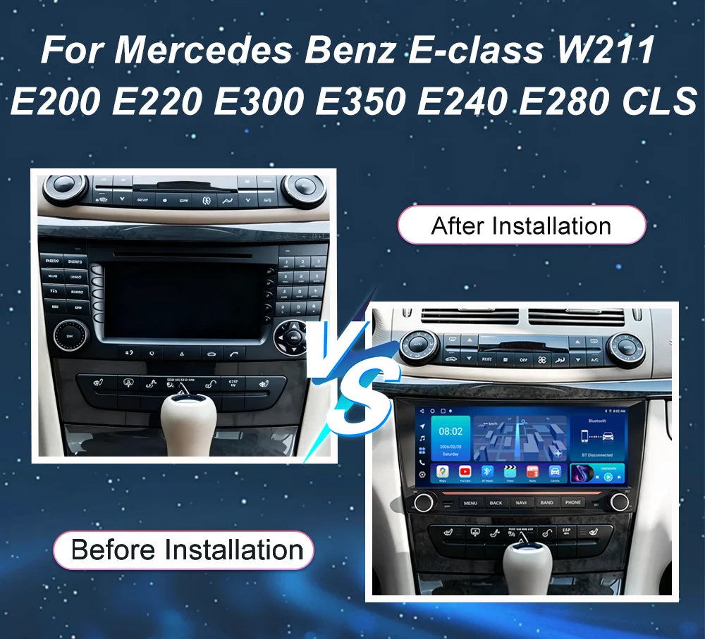 Android Auto Multimedia Player For Mercedes Benz E-class W211 E200 E220 E300 E350 E240 E28