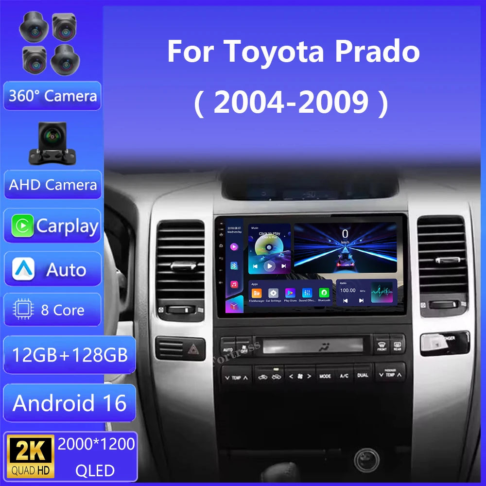 Android 16 Car Radio For Toyota Land Cruiser Prado 120 3 III For Lexus GX470 GX 470 J120 2