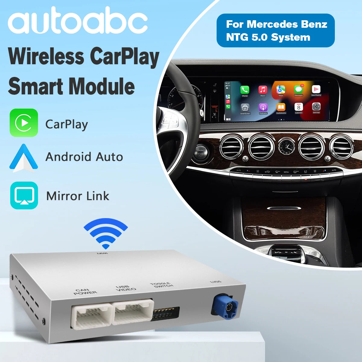 2025 Wireless Carplay Android Auto For Mercedes Benz C Class GLC W205 V Class W447 NTG5.0
