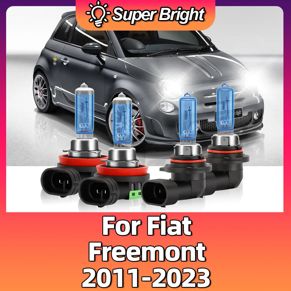 2/4pcs High Performance Halogen Headlight Bulbs 6000k High Low Beam 12V Fiat Freemont 2011