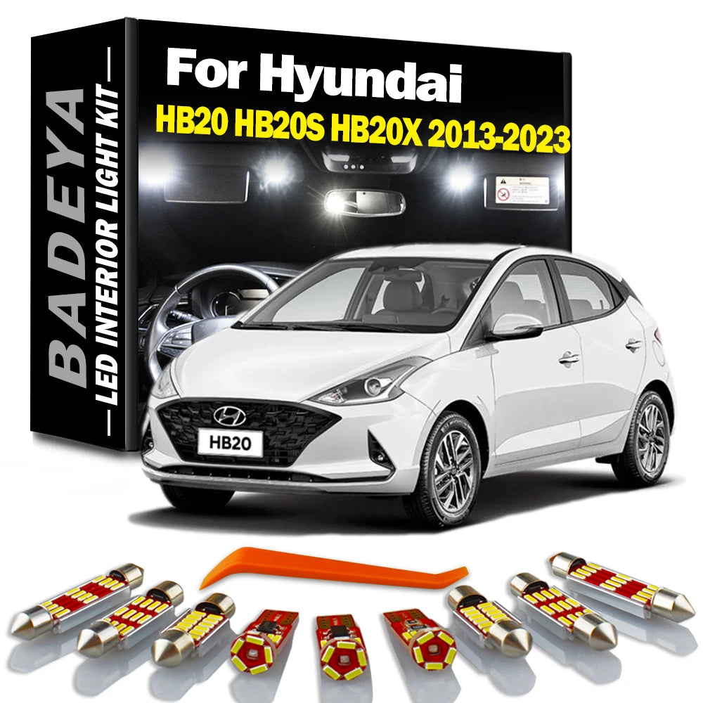 11-Piece LED Interior Light Kit for Hyundai HB20X HB20S HB20 2014-2018 - Canbus Error-Free Interior Bulbs
