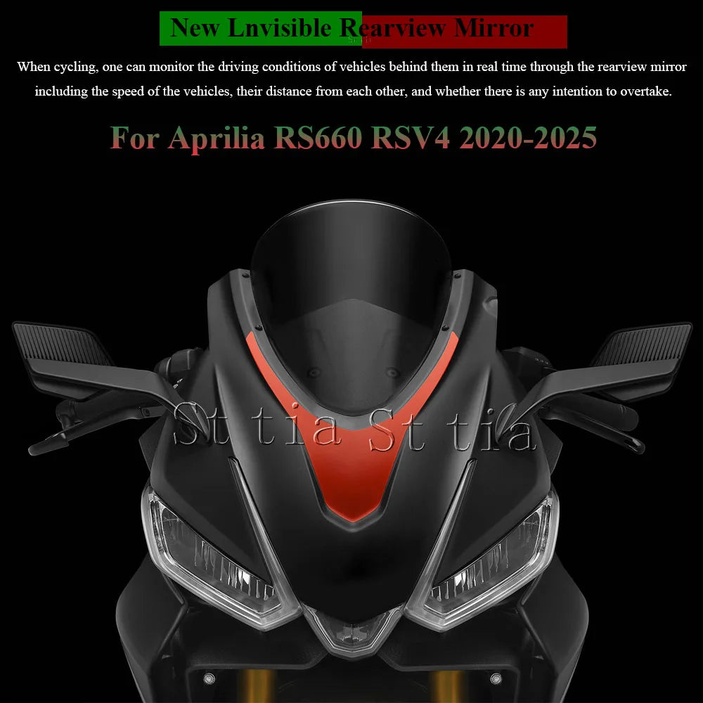 Rearview Mirror For Aprilia RS 660 RSV4 1100 RS660 2020-2025 Stealth Sport Wingl for RSV4 2020-2025 - Automotive LED Lig