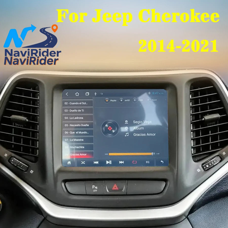 WiFi GPS Stereo Navigation GPS For Jeep Cherokee 2014-2021 Carplay Car 8.4'' Android 15 Sc | AUTOKITSHOP