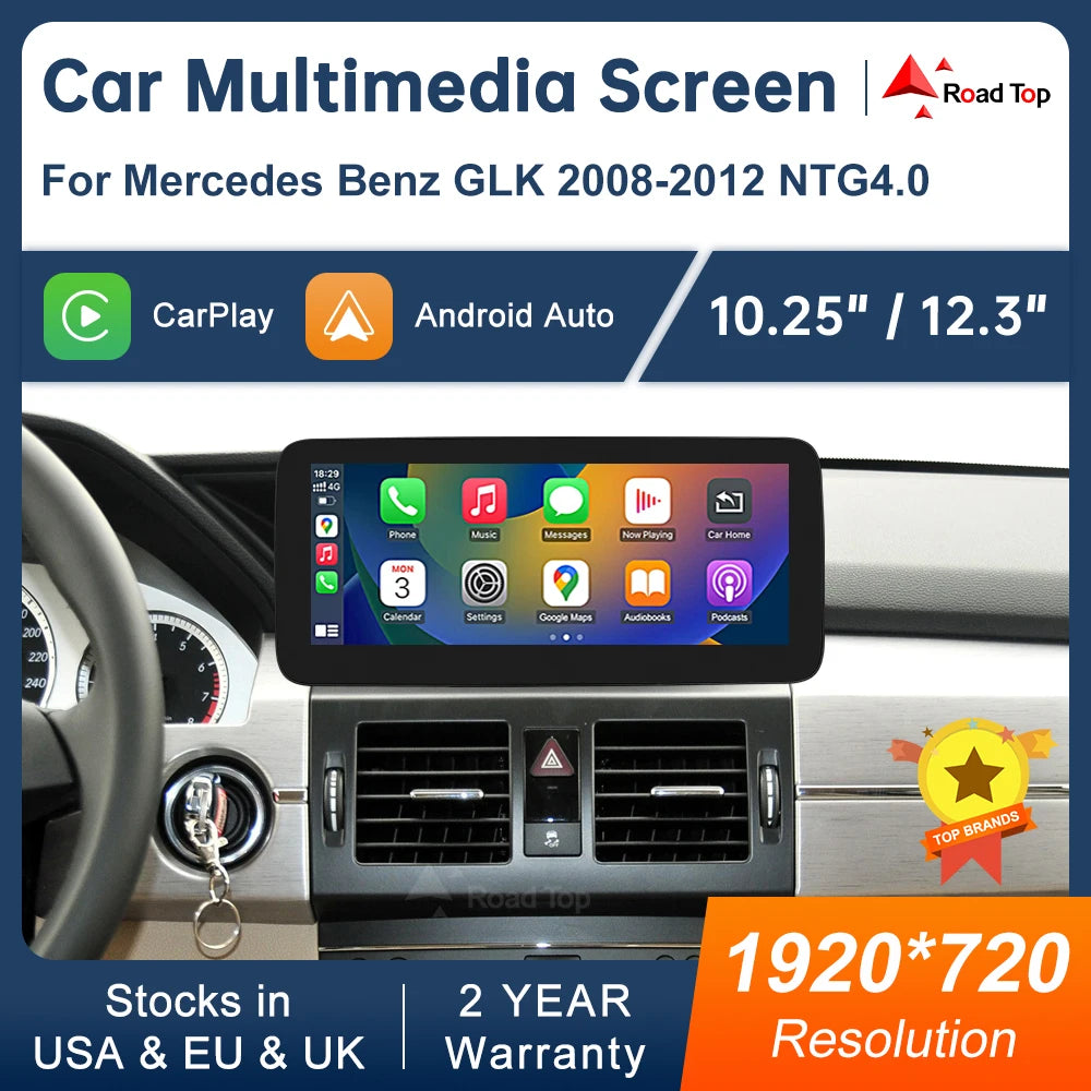 10.25'' 12.3''Multimedia Display For Benz GLK 2008-2012 NTG4.0 LHD Touch Screen Wireless C | AUTOKITSHOP