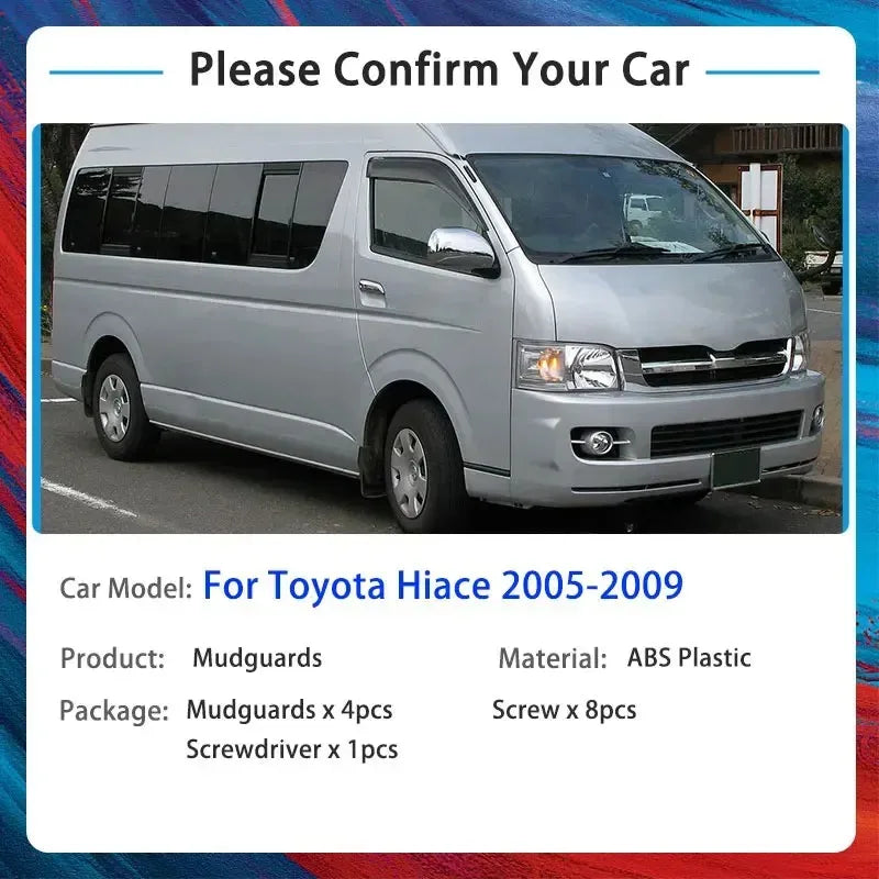 For Toyota Hiace 2005-2009 Vauxhall Holden MK1 Car Tire Fender Mud Flaps Dirt RoadGuards M | AUTOKITSHOP